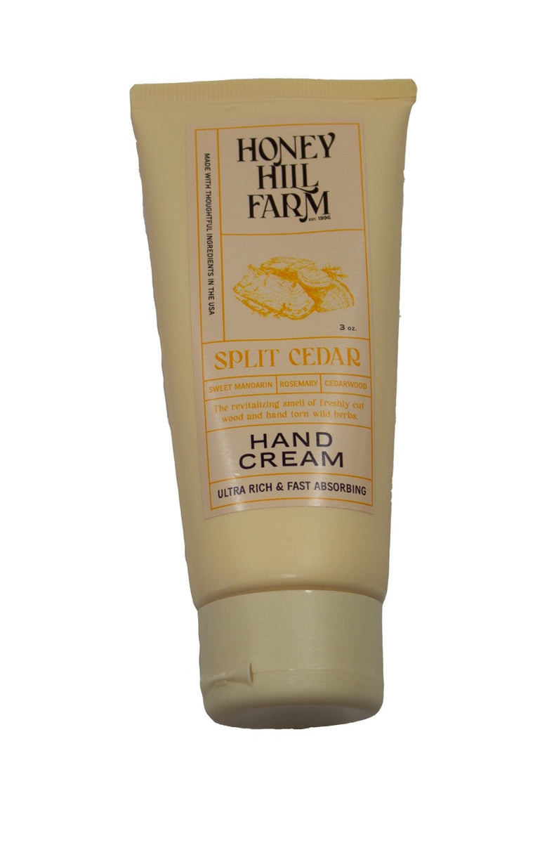 Honey Hill Farm Hand Cream Split Cedar 3 oz| Sohnrey Family Foods